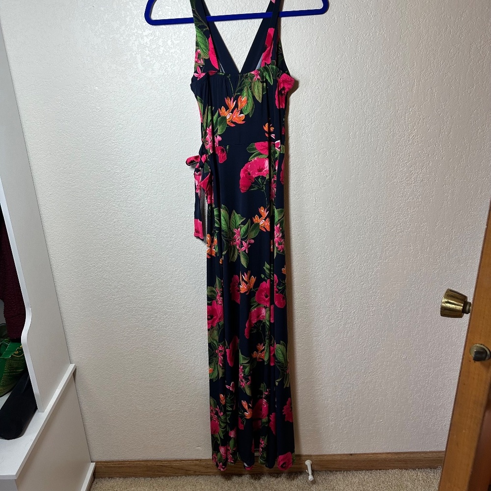 Market & Spruce Navy Floral Maxi Wrap Dress – Size Small - Picture 5 of 8